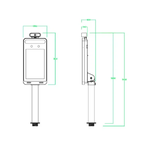 Біометричний термінал контролю доступу 2Mp TVT TD-E2128-TM/TP з розпізнаванням облич і вимірюванням температури (77-00173) Київ