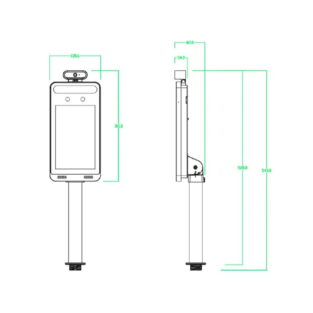 Біометричний термінал контролю доступу 2Mp TVT TD-E2128-TM/TP з розпізнаванням облич і вимірюванням температури (77-00173) Київ - фото 4