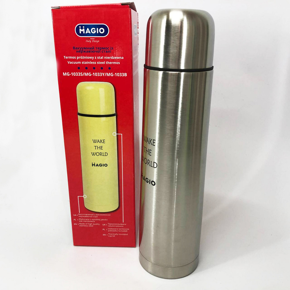 Класичний термос для чаю і кави MAGIO MG-1033S 1 л, Термос для гарячого чаю Термоконтейнер напоїв VB-49 Львів - фото 7