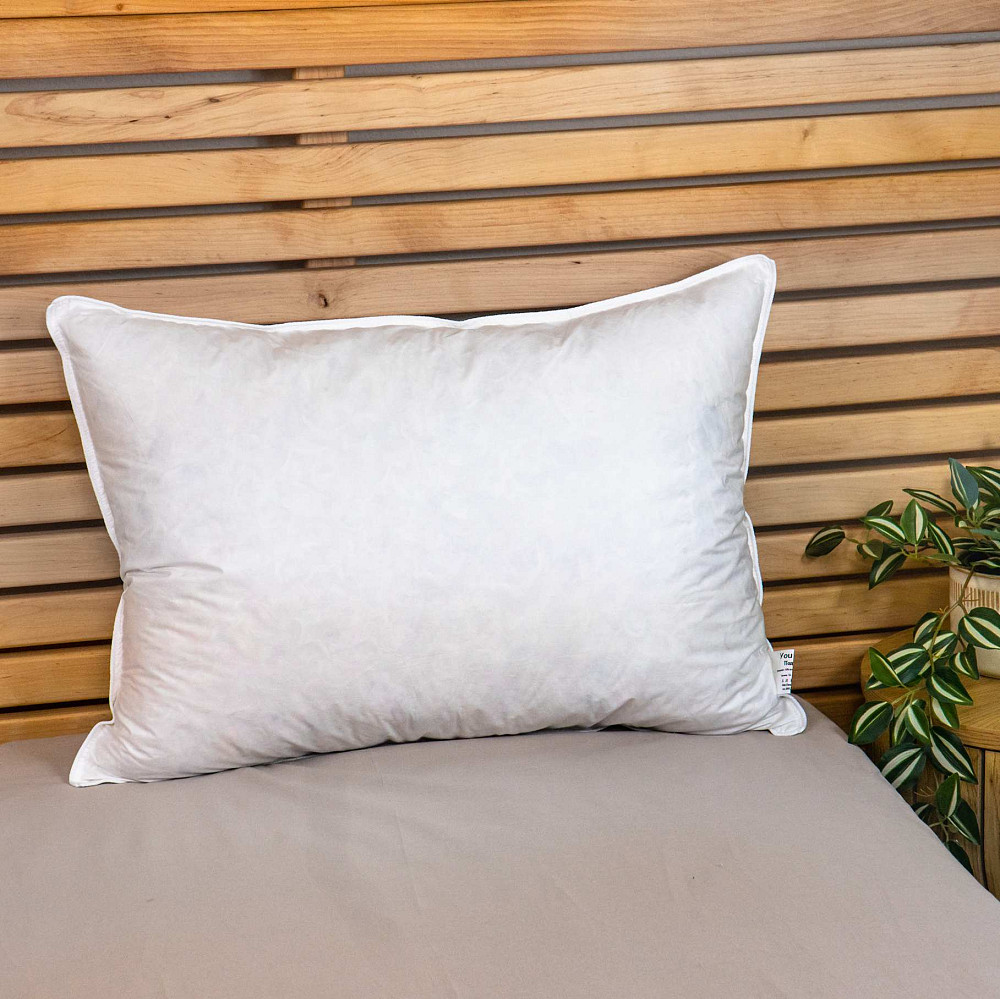 Подушка пухова преміум якості YouStar 50% пух 50% перо Батист - пружна 50x70 см (Білий) Суми - фото 1