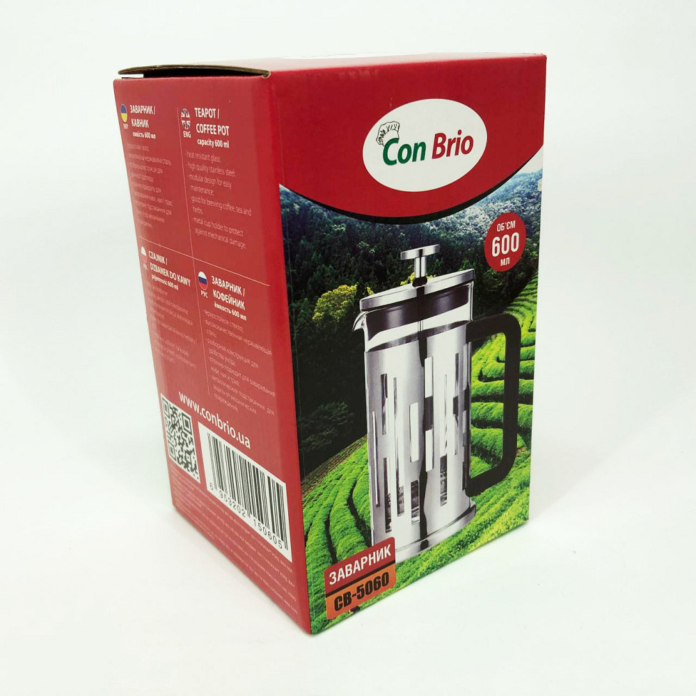 Зручний френч-прес для дому Brio CB-5060 600 мл Френч-прес для з легким доглядом VB-70 Івано-Франківськ - фото 5