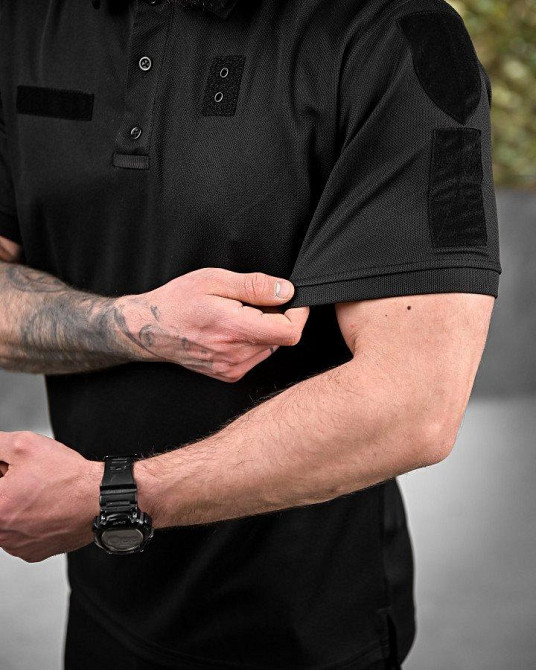 Тактическая футболка PATRIOT поло полиция черная  ВТ7422 Одесса - изображение 4