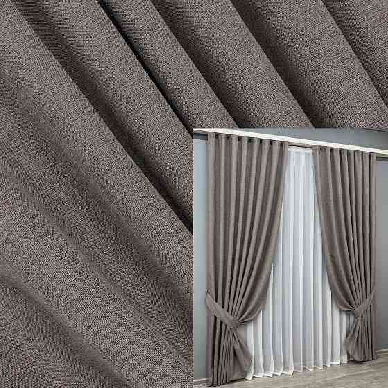 Комплект готовых штор VR-Textil Лен Мешковина № 1769ш Серый 200х270см 2 шт (32-446) Киев