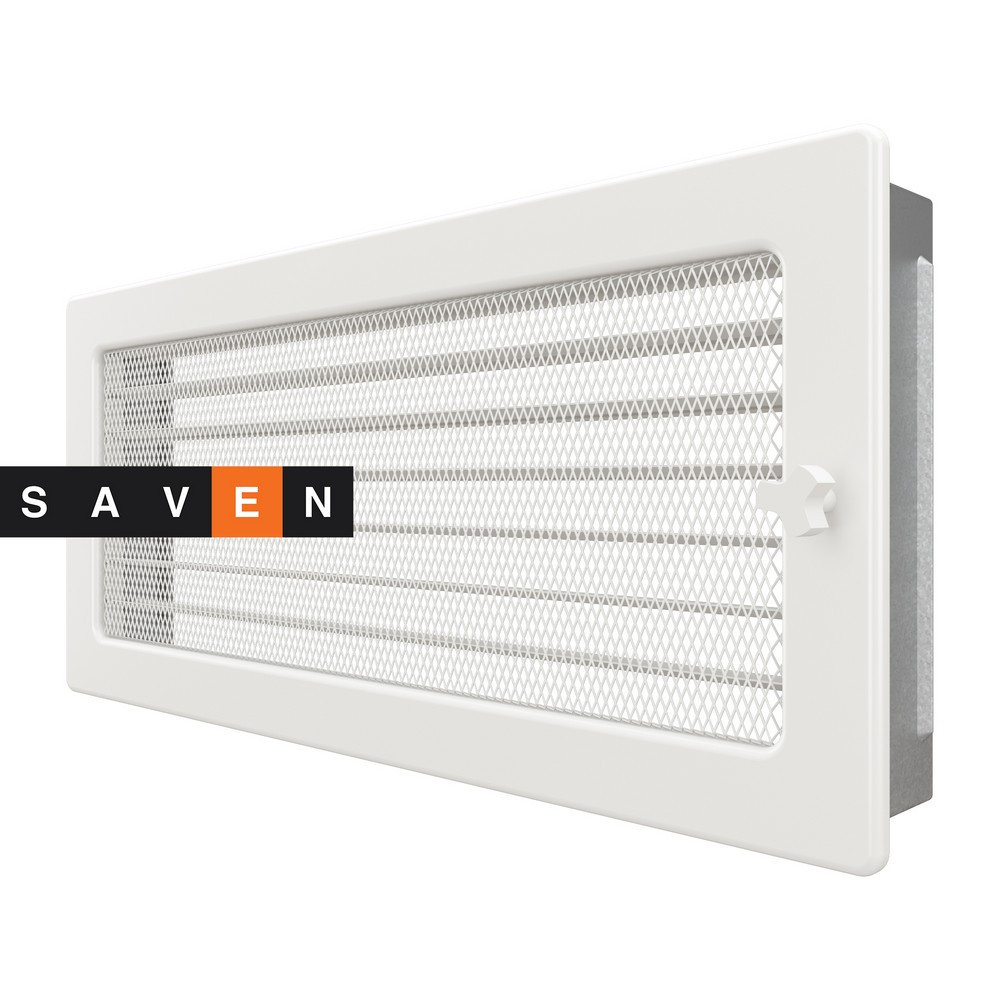 Вентиляційна решітка для каміна SAVEN 17х37 біла з жалюзі Львів - фото 2