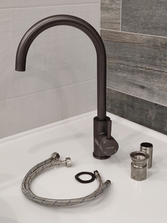 Смеситель для кухни MIXXUS SUS-011 GRAPHITE, с нерж. стали Харьков