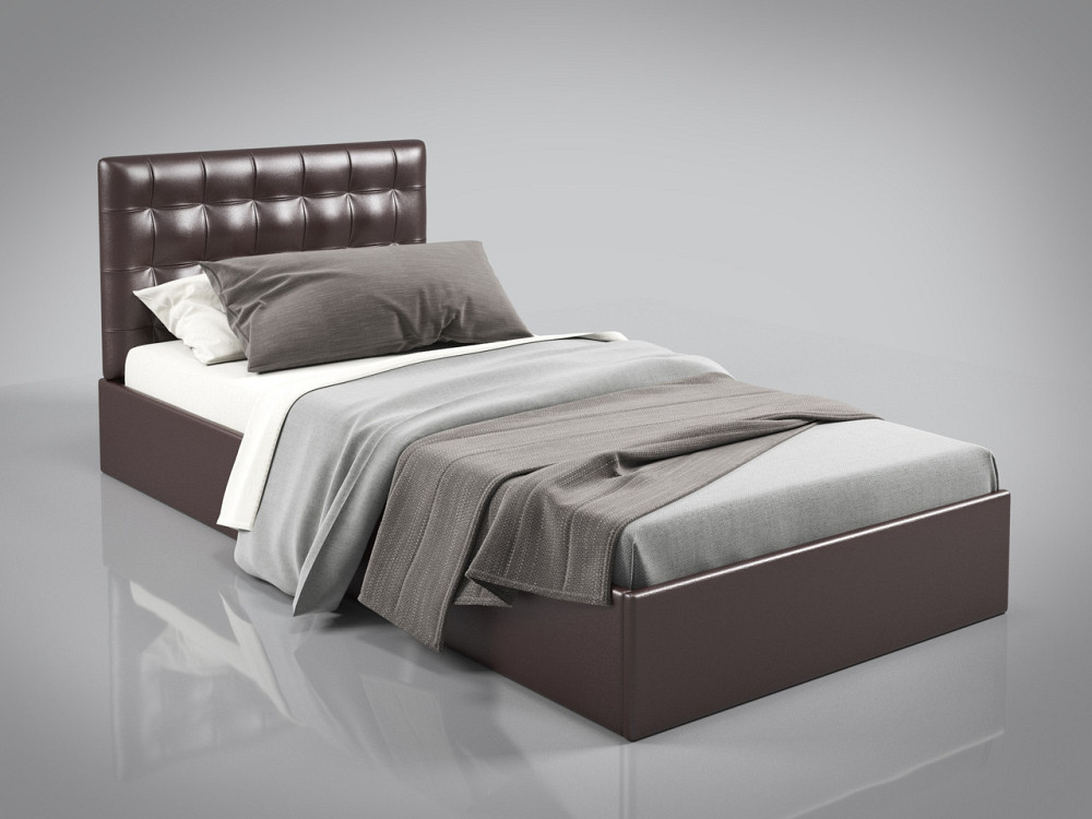 Ліжко SunriseDesign без підйомного механізму 90x190 коричневий Київ - фото 1