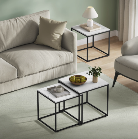 Комплект журнальних столиків Leobert Nika квадратні мармур Київ