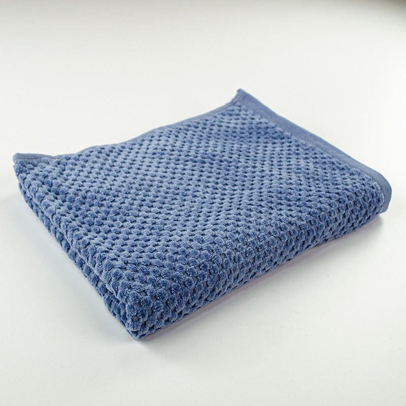 Набор махровых полотенец однотонных 2шт 50x90см, 70x140см Damask Премиум качества Жаккардовое с велюром 550г/м2 (Синий) Сумы - изображение 5