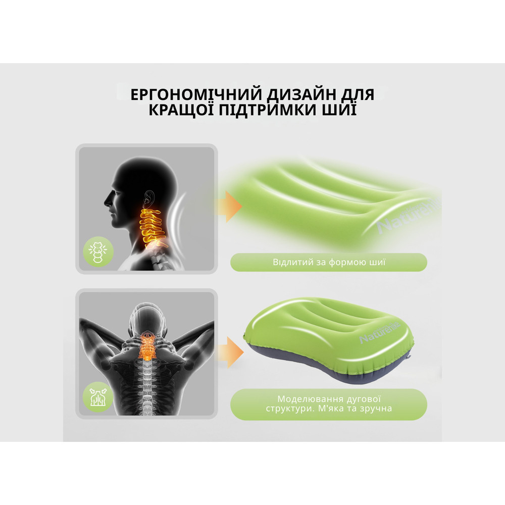 Подушка надувная Naturehike Ultralight TPU NH17T013-Z, зеленая Ровно - изображение 7