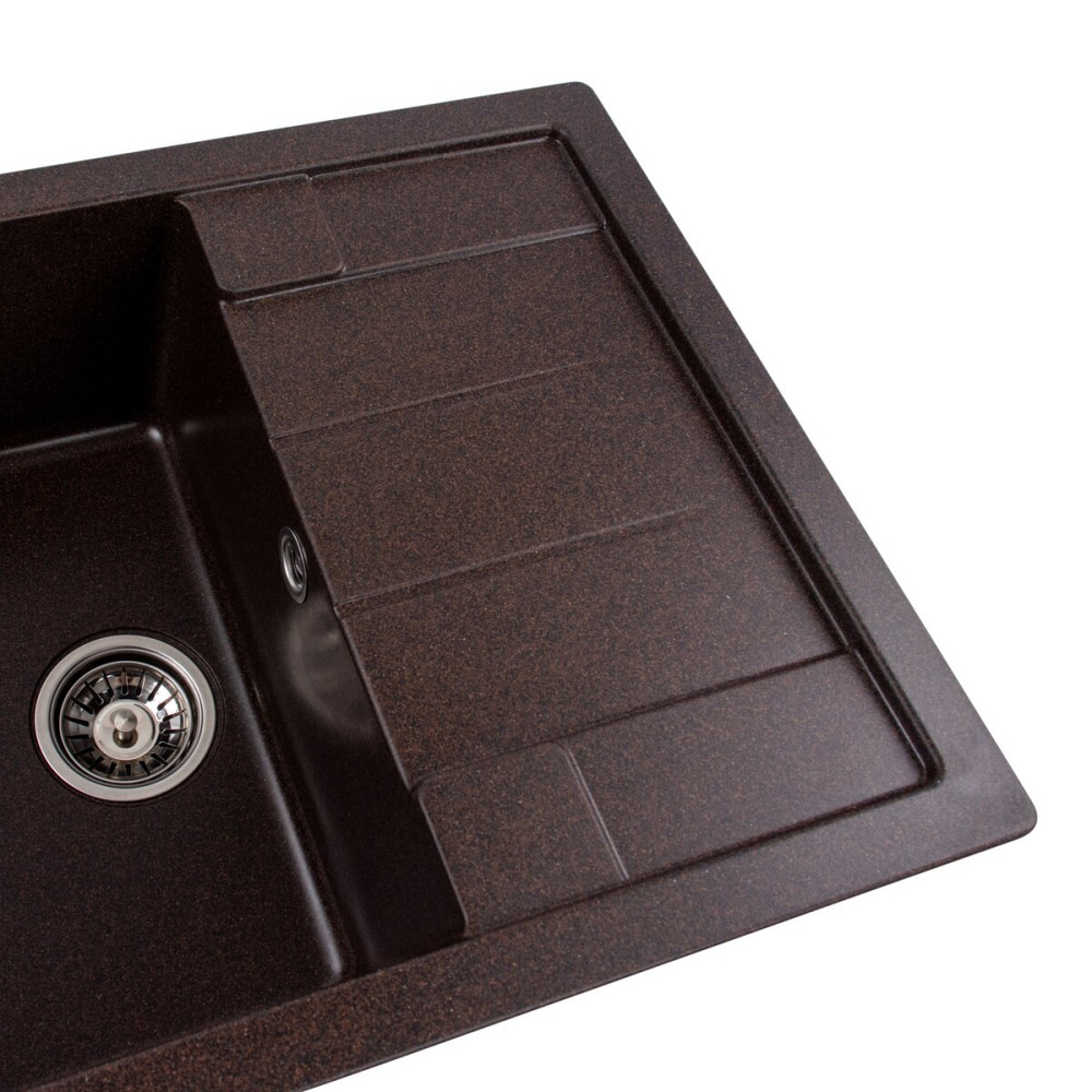 PLATINUM Гранітна мийка для кухні Platinum 6550 INTENSO матова Шоколад Київ - фото 4