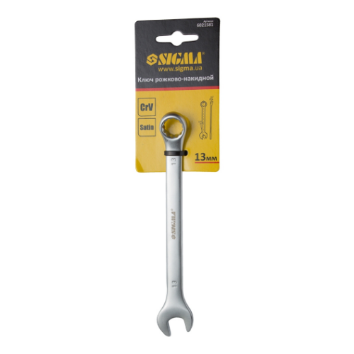 Ключ ріжково-накидний з підвісом 13мм CrV satine SIGMA Житомир - фото 2