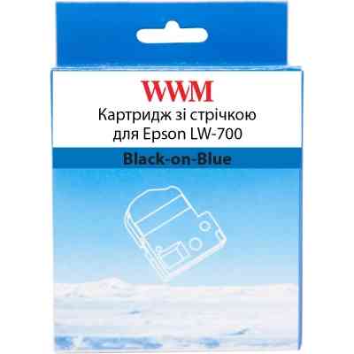 Лента для принтера этикеток WWM для Epson LW-700 24mm х 8m Black-on-Blue (WWM-SC24B) Винница
