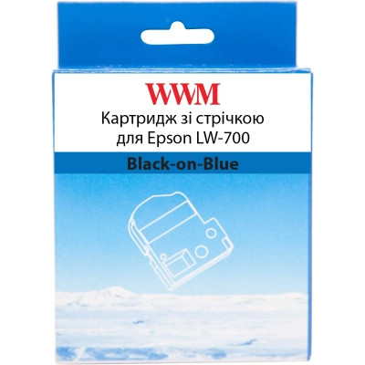 Лента для принтера этикеток WWM для Epson LW-700 24mm х 8m Black-on-Blue (WWM-SC24B) Винница - изображение 1