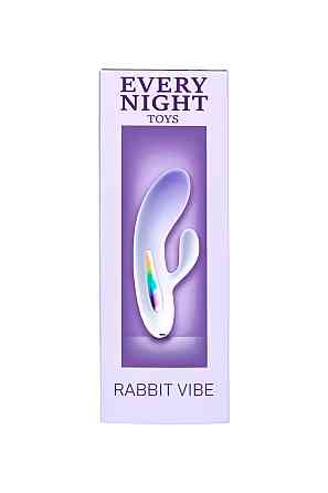 Мини вибратор кролик с цветным светодиодом Every Night Toys, 7 режимов вибрации, сиреневый градиент Sex Aura Киев