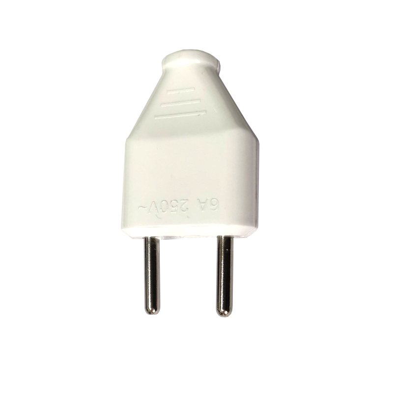 Вилка без заземления плоская, белый Днепр - изображение 1