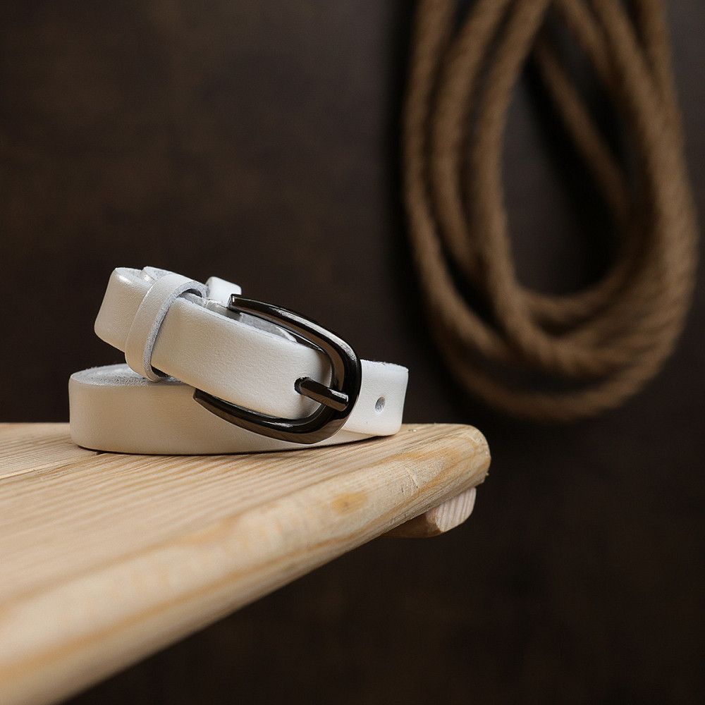 Шкіряний жіночий ремінь Vintage 20762 Білий Київ - фото 10