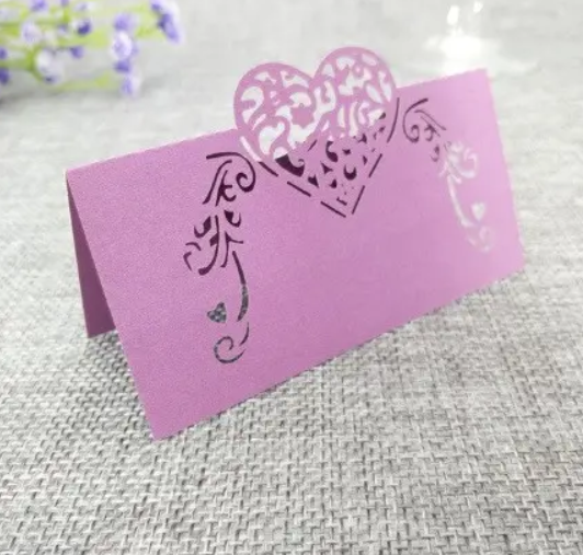 Банкетні картки 10 штук 90 на 45 мм бузковий Київ