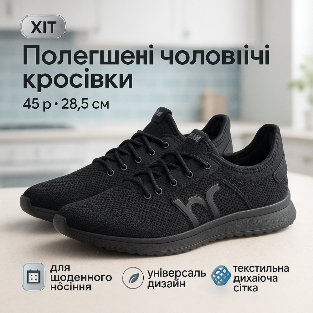 Чоловічі кросівки з верхом із сітки 45р 28.5см, Легкі дихаючі кросівки для чоловіків на літо EJ-74 Львів - фото 8