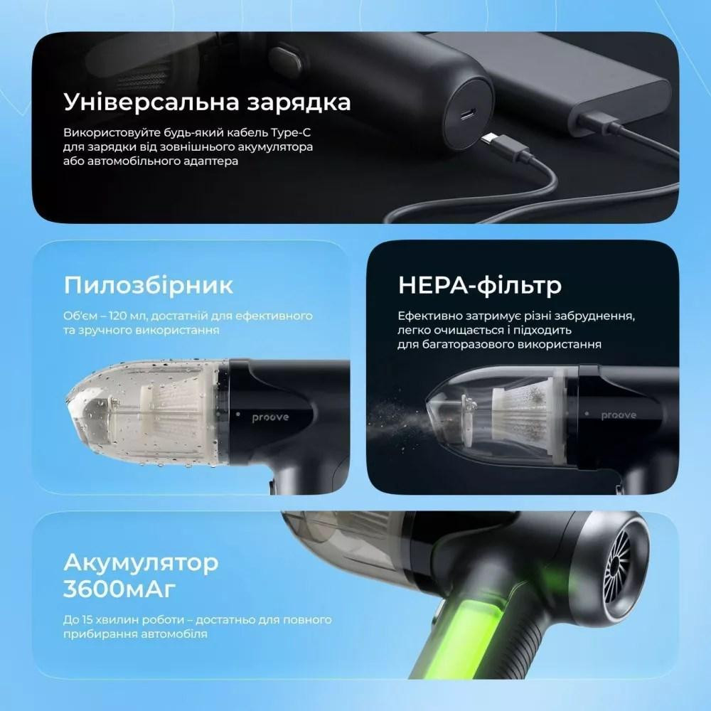 Акумуляторний пилосос Proove Void Assistant V1 Black (PAVS15001201) ( 17076 ) Харьков - изображение 13