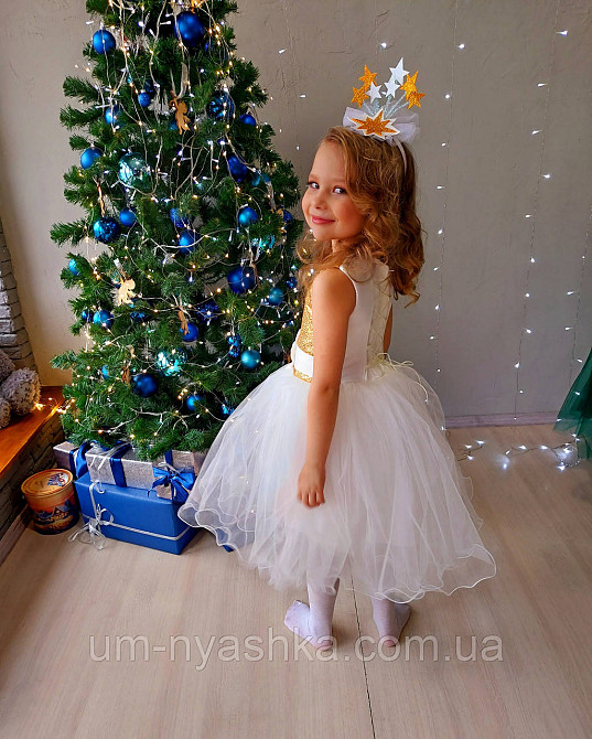 Сукня Сніжинка Біле ошатне плаття для дівчинки з паєтками Кривий Ріг - фото 8