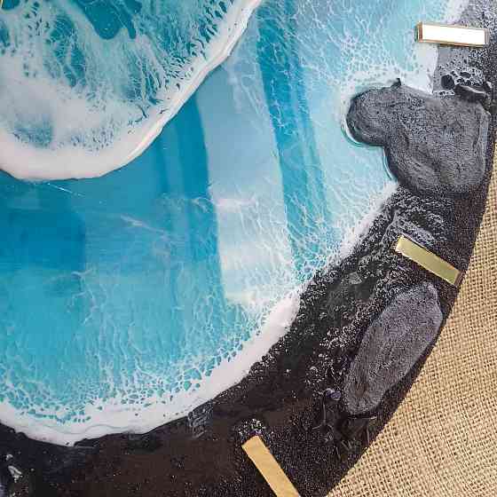 Годинник настінний 50 см з епоксидної смоли ручної роботи Дніпро