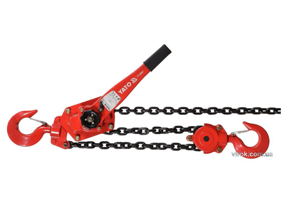Лебідка ланцюгова ручна YATO : з дотягувачем, H= 1.5 м, F= 6 т [1] Одеса - фото 1