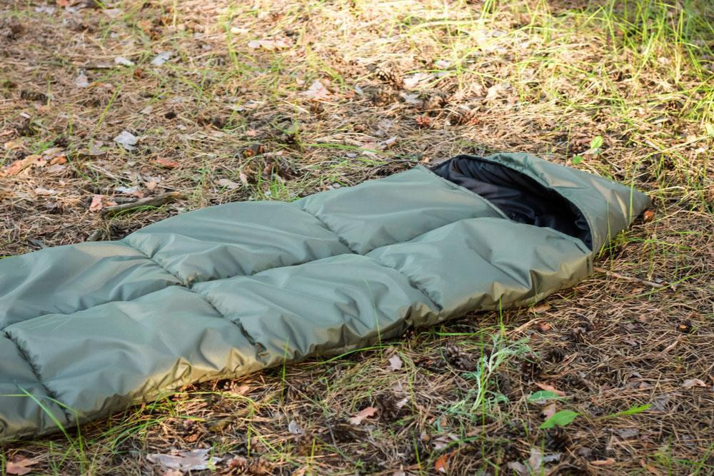 Тактичний спальний мішок кольору хакі 220*100 на флісі зимовий спальник 2в1 для військовослужбовців   WAR Львів - фото 3