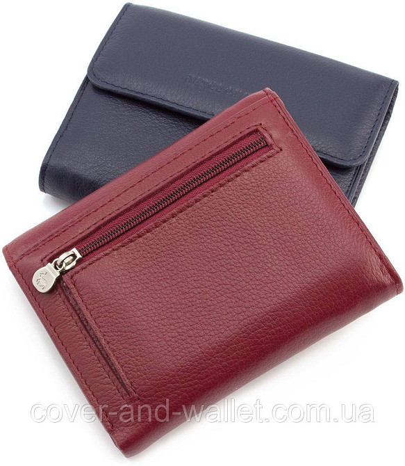 Маленький женский кожаный кошелек под карточки бордоввого цвета ST Leather 2047A Киев - изображение 4