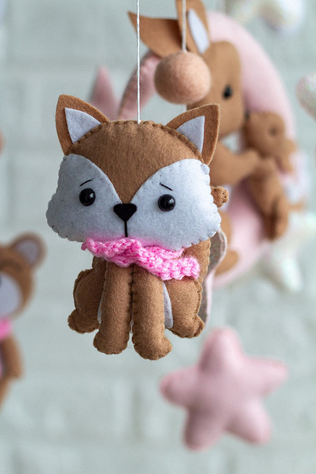 Дитячий мобіль на ліжечко для немовлят WooolyWool «Ніжність» для дівчинки Київ - фото 4