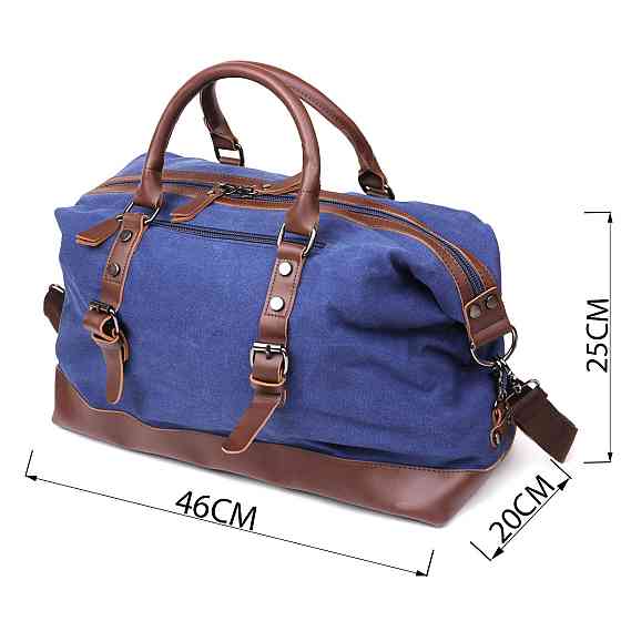 Дорожная сумка текстильная средняя Vintage 20084 Синяя Киев