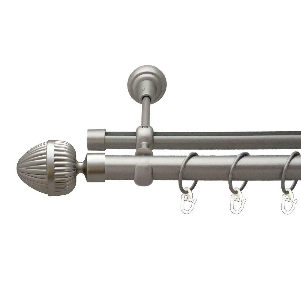 Карниз Orvit Одеон металевий дворядний опозитний гладка \ профільна труба кільце металеве Сатин 25\19 мм 240 Львов - изображение 1