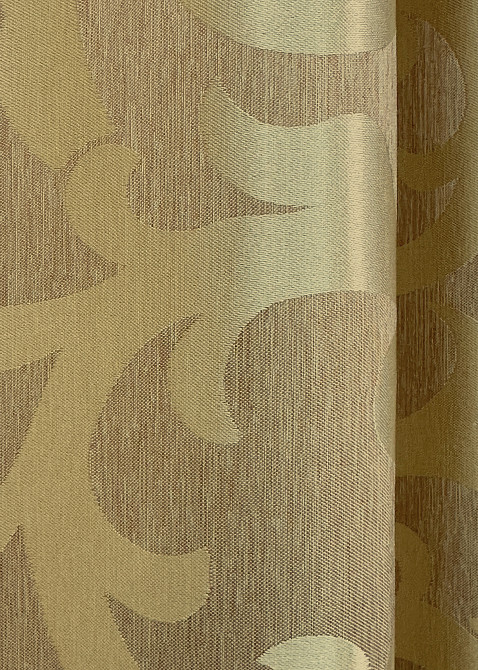 Комплект готовых штор VR-Textil Жаккард Вензель № 091ш Золотистый 130х270 см 2 шт (39-984) Киев - изображение 8