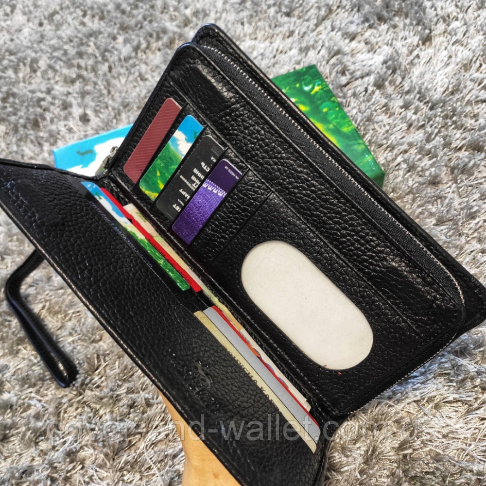 Стильный кошелек клатч на магнитах и молнии синего цвета Marco Coverna 1-6056 Киев - изображение 5