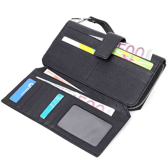 Кошелек-клатч унисекс из натуральной кожи ST Leather 19432 Черный Киев