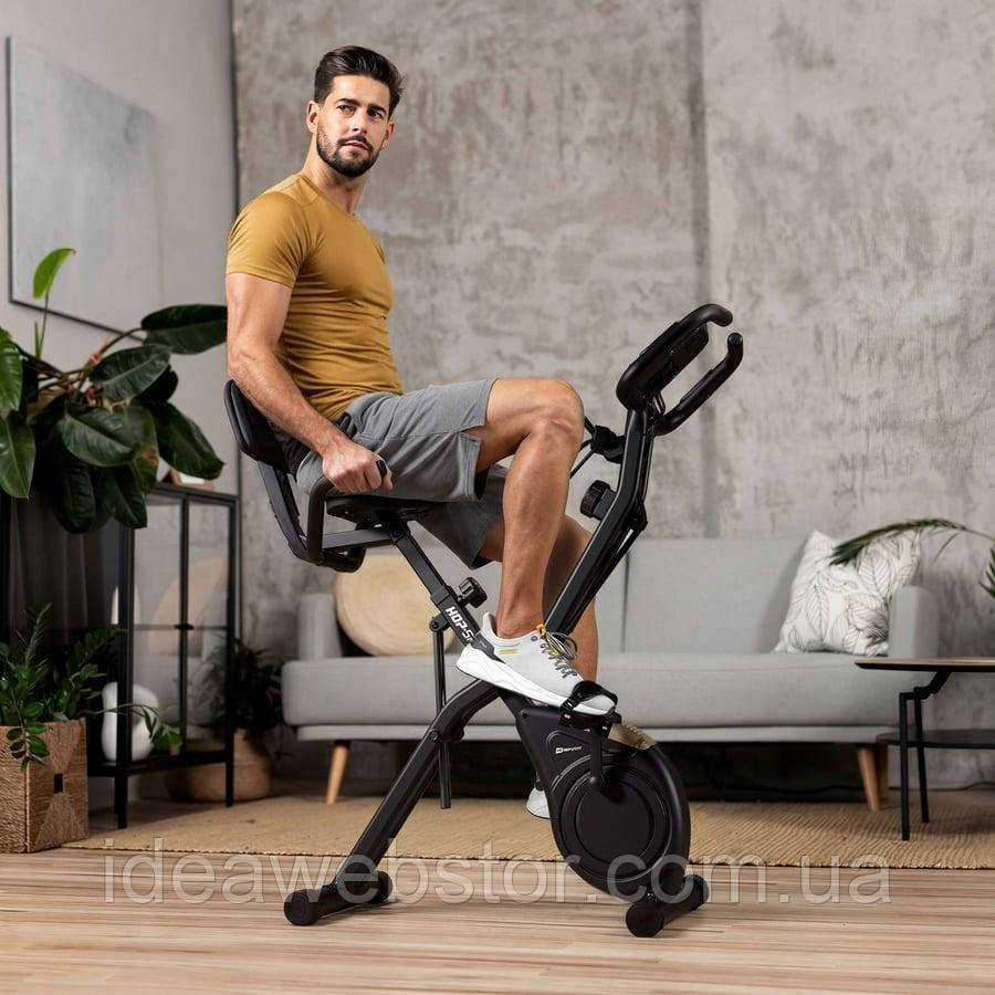 Велотренажер Hop-Sport HS-3030X Apeks X-Bike чорно-золотистий Київ - фото 4