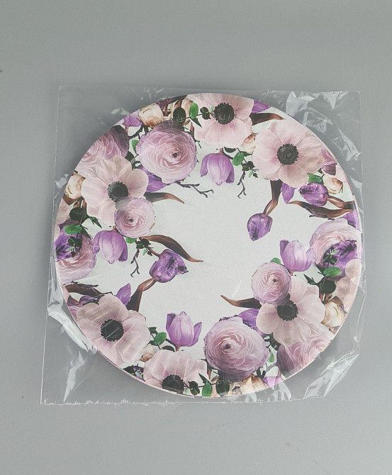 Паперова тарілка з малюнком 18 см "No 22" Бузковий цвіт 10 шт (1 пачка) Харків - фото 3