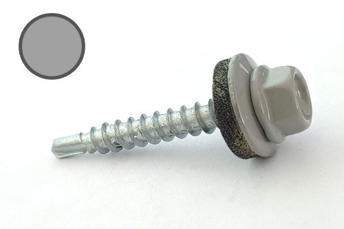 Саморіз покрівельний 4,8*35 DIN 7504K RAL 9006 для дерева (пач 50 шт.) (колір — біло-алюмінієвий) PRO Рівне - фото 1