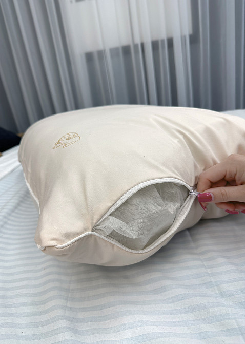 Подушка для сну гіпоалергенна Decorator Wool 50x70х20 см, колір бежевий (84-175) Київ - фото 6