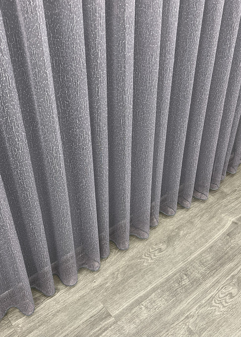 Тюль VR-Textil 1986т Льон Дощик сірий 400х270 см (42-1021) Київ - фото 8