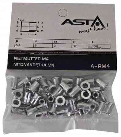 Заклепки резьбовые М4, 50шт (AL) ASTA A-RM4 Чернигов