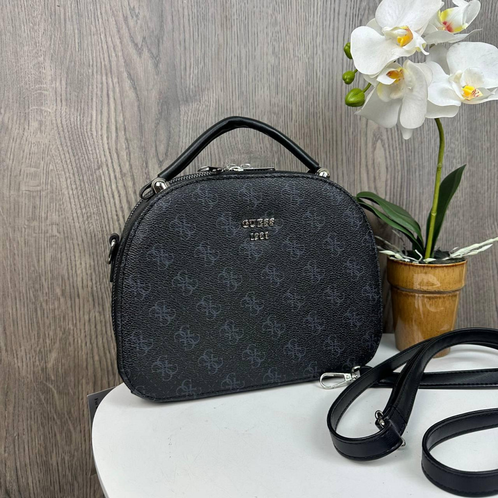 Каркасна жіноча сумка стиль Guess чорна, сумочка на плече Гесс ( 27992 ) Харків - фото 9