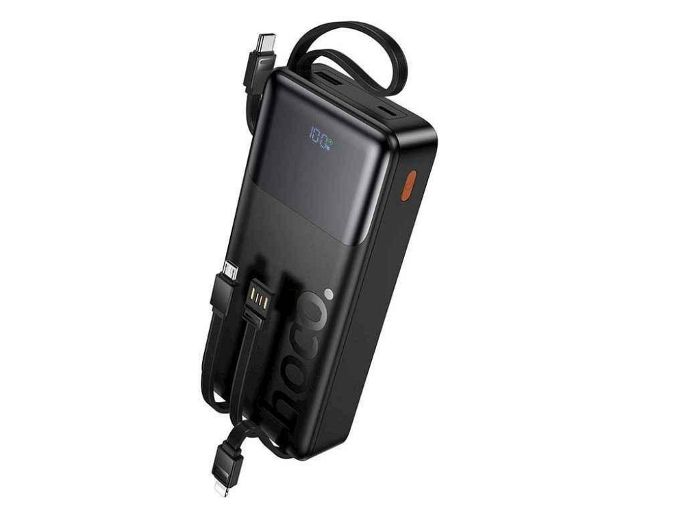 Power Bank 20000mAh J156A 3A/1USB/22.5W/PD20W/LED дисплей/кабель 4в1 (input Type-C) чорний ТМ HOCO Київ - фото 1