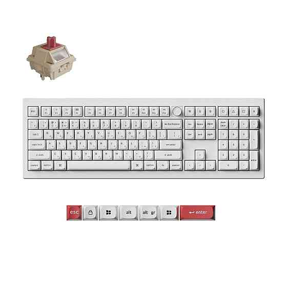 Клавіатура бездротова Keychron V6 Ultra Keychron Red Switch White RGB (V6U-F1-UA) ( 29743 ) Харьков