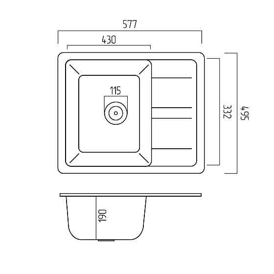 VALESO Гранітна мийка для кухні VALESO ARIA 5851 матова Сірий мусон Київ