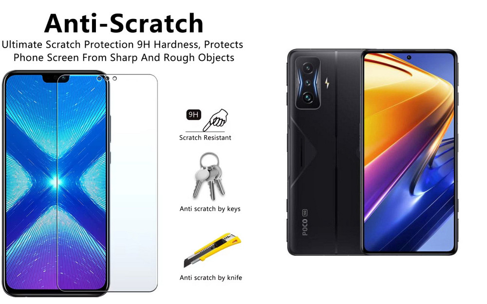 Защитное стекло NeoGlass для Poco F4, Poco F4 GT – ультрапрозрачное и устойчивое Киев - изображение 1