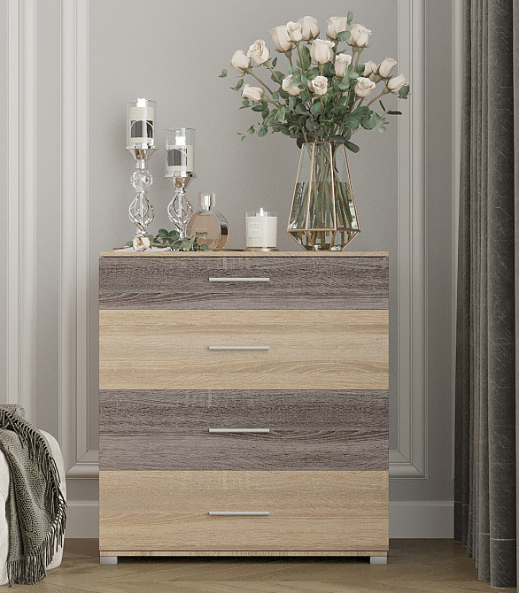 Комод Еверест на 4 ящики Бриз К-5 (телескопи) 70х38х72.5 дуб сонома + трюфель (DTM-2491) Львів - фото 1