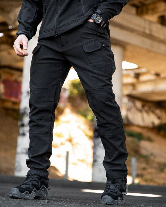 Міські тактичні штани MAXIMUS софтшел black ПП7981 Одеса - фото 1