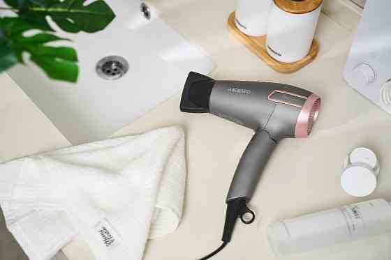 Фен ARDESTO Pink Touch, 2000Вт, 2 швидкості, 2 темп.режими, складана ручка, сірий+рожевий Київ