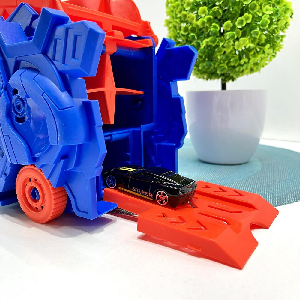 Трейлер у вигляді динозавра з набором машинок 2шт Синій (MH-177) Чернігів - фото 5