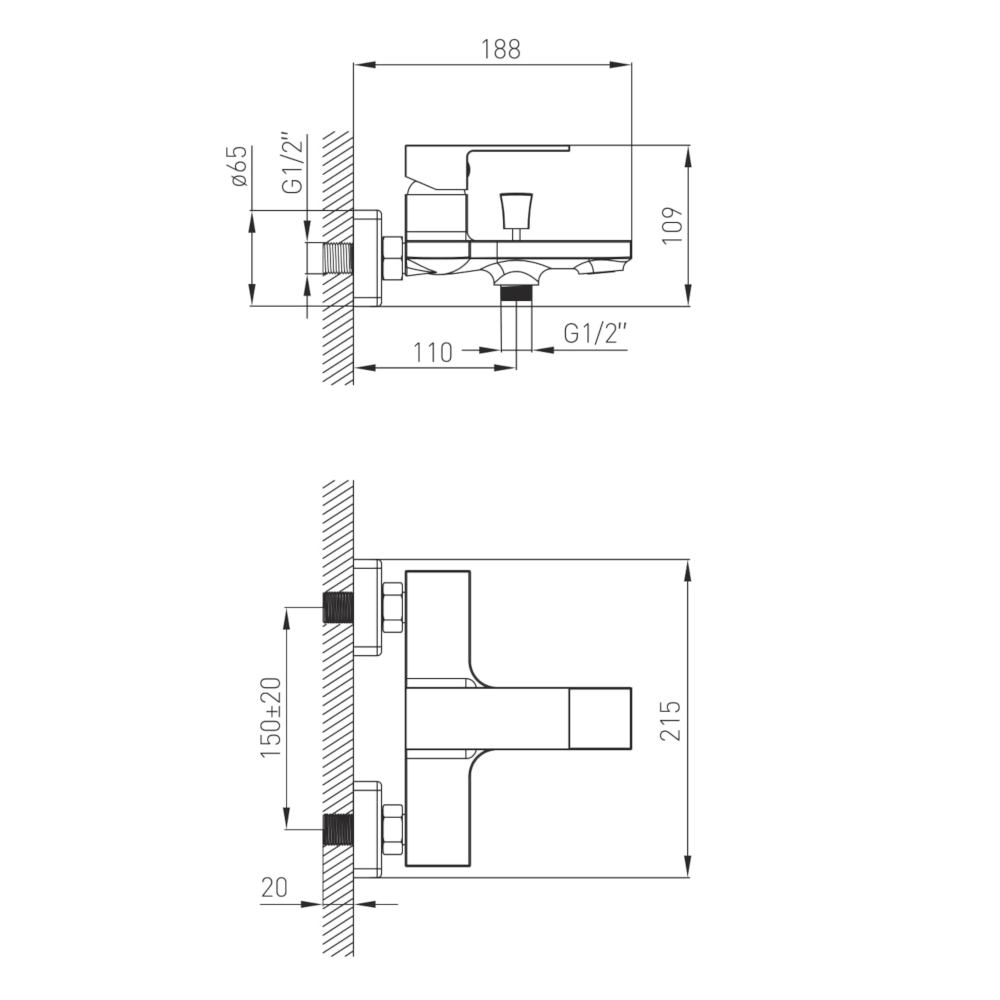 Змішувач для ванни VOLLE LEON cromo хром 1511.030101 Київ - фото 2